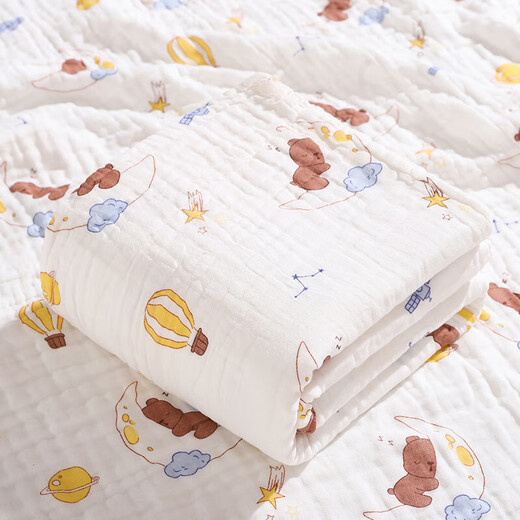 Pure cotton high density Class A newborn baby gauze bath towel baby blanket kindergarten nap blanket wrap wrap cat fish four layers high density 70*90cm