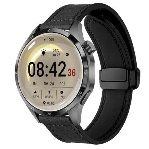Huawei Universal Smart Watch Men's GT5, называемый NFC, контролирующий сердечный ритм для кровяного давления сон здоровый спортивный браслет GT4POR-Black DISC DISC Коричневый ремень [Bluetooth Call + True Crued Dative Glood Clood Grap