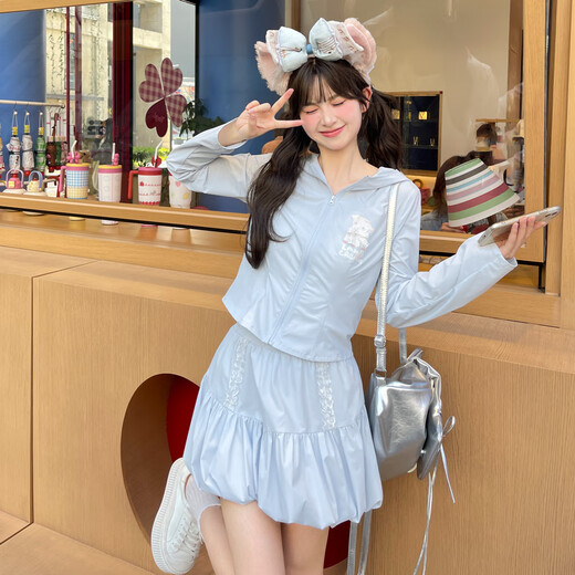森女部落甜美修身显瘦upf290+时尚防晒服女宽松出游外套2025初夏 短款外套（冰感面料）（单件） S