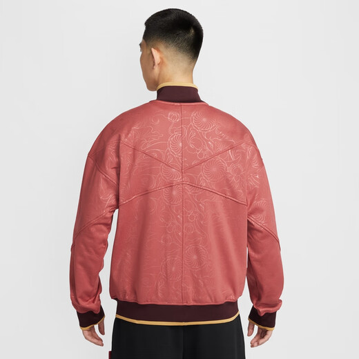 耐克（NIKE）官方中国队男子速干薄绒足球夹克夏季新款 PRO FZ9392 691峡谷锈橙 L