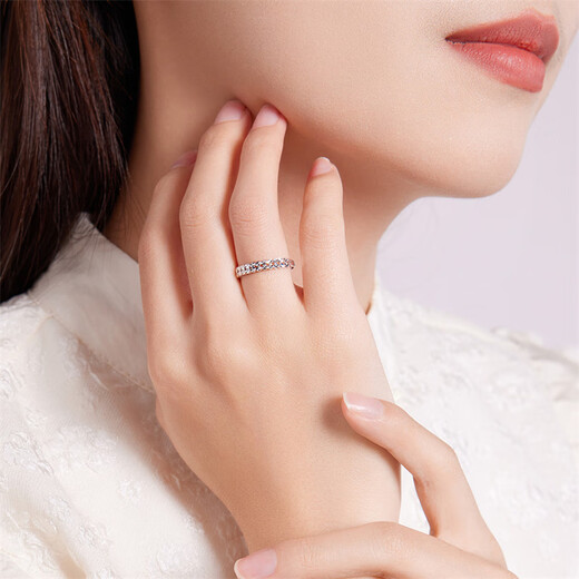 Safir's birthday gift PT950 platinum women's ring with flower crafts and baby's breath ring, live, about 2.3 grams