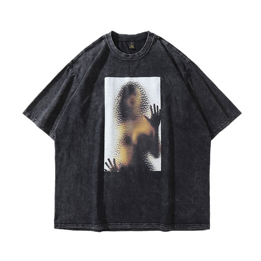 Jingpufei European et Américain Retro Retro Shirts à manches courtes pour hommes et femmes 759 m