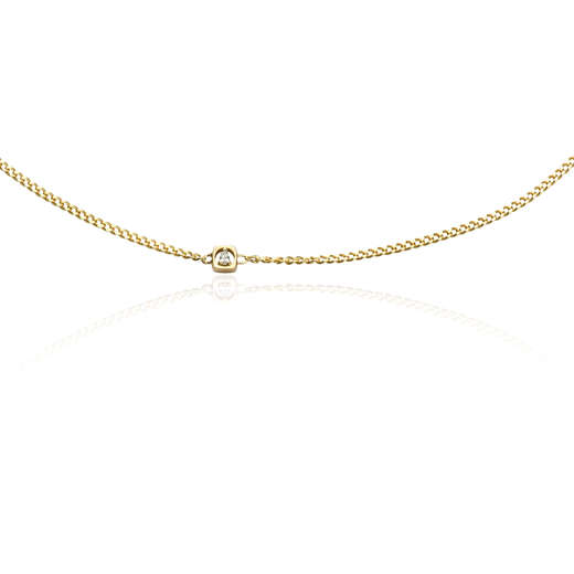 Chishe high-end 18K gold dropstone pendant necklace for women thick gold color gold clavicle neck chain ins simple and versatile solid version 37+3cm ready stock