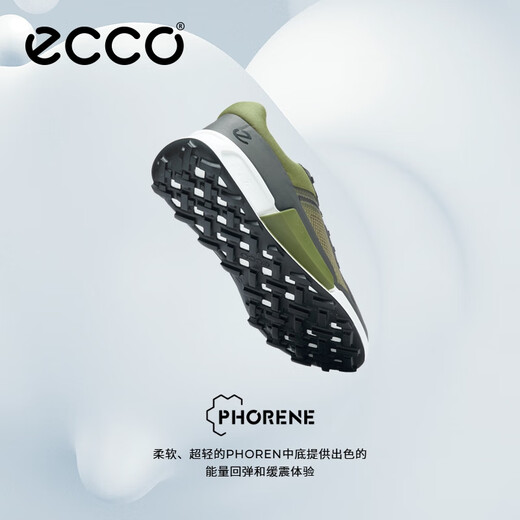 爱步（ECCO）BIOM2.1运动鞋 25年夏季新款透气拼接休闲跑鞋男 健步山地823894 暗绿色/橡果绿/青柠色 42