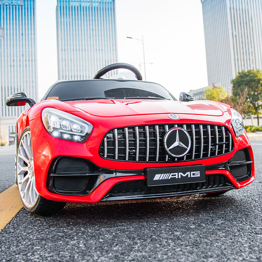 Haohazhi voiture électrique pour enfants voiture télécommandée à quatre roues peut accueillir deux personnes pour garçons et filles voiture jouet pour bébé améliorée en double entraînement électrique haute puissance rouge + batterie Tianneng 12 V + siège rigide + pas de télécommande