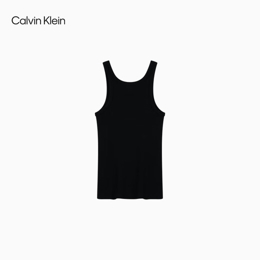 Calvin KleinJeans【明星同款】25春夏新款女ck罗纹弹力修身背心T恤47B829G UB1-太空黑 M