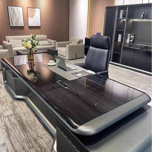 Hanjitangyu high-end boss desk desk simple modern light luxury president desk chairman general manager office desk and chair combination 2.4 meters boss desk