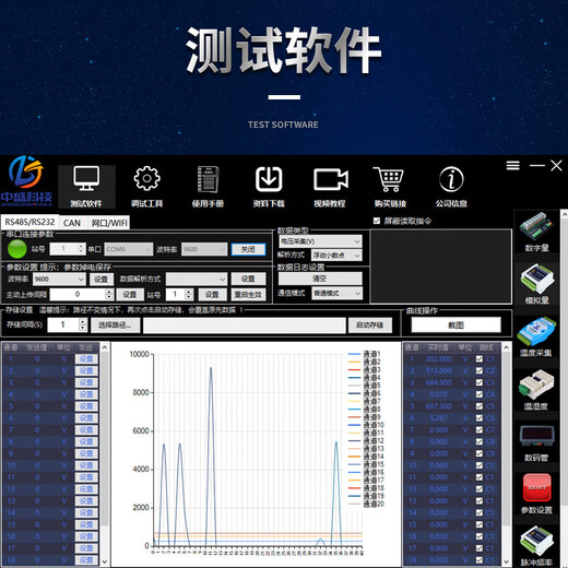 适用模拟量采集Modbus电压电流转485模块5V/10V/30V/4-20mA工业级 420mA RS4858路
