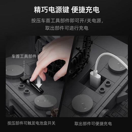 赟娅军事积木拼装玩具男孩益智生日礼物小颗粒吃鸡坦克装甲车 虎式坦克积木【925颗粒遥控版】