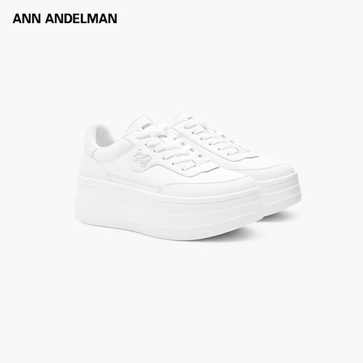 Ann Andelman [gleiches Modell in Prominenten] Arcade Blanc Dick-Soled White Schuhe Lederhöhenhöheschuhe weiß (Fersenhöhe 5 ~ 6 cm) 37