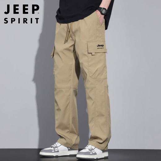 JEEP SPIRIT吉普工装裤男士裤子男春夏季休闲裤男多口袋男裤 卡其色 2XL