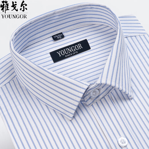 MAYOR雅戈尔长袖衬衫男2025新款中年商务休闲高端免烫纯棉条纹休闲衬衣 6621 39 建议【95-115斤】