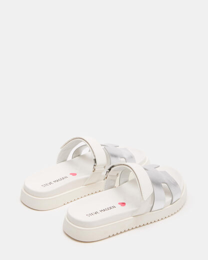 Steve Madden Girls' Mayven Sandals, White Multicolor, 3 Kids White Multicolor 3 Kids