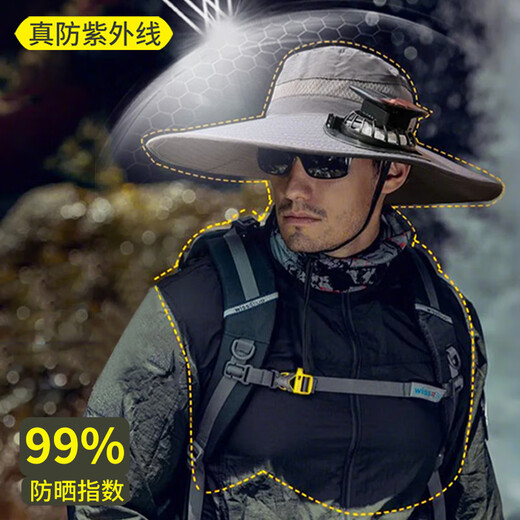 
Ousen solar fan hat men's outdoor hiking hat summer sun protection sun protection fishing hat adult hat with fan