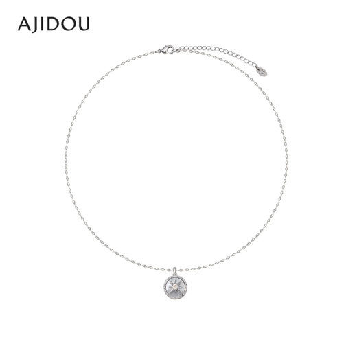 AJIDOU Ajidou sweater chain for women, trendy temperament, shell star jewelry, clavicle chain, birthday gift for women, silver