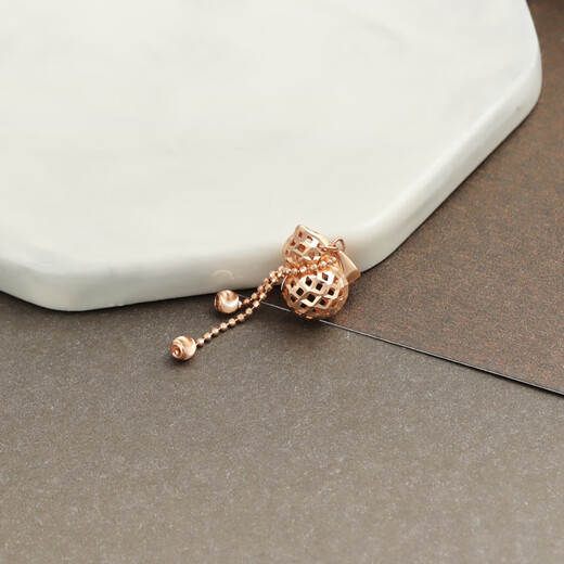 OeinOEIN 18K rose gold gold hollow gourd pendant k gold plain gold women's Fulu necklace pendant 18K rose gold 1.16g