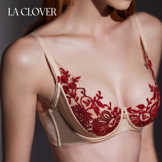 LA CLOVER24ss Sparkling Artist Embroidered Diamond Women's Bra Set LC2024108 Peach Pink-Thin Cup 75B 160