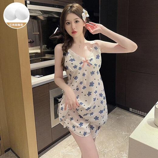 COLORFUL GEMS夏季纯欲碎花吊带家居服套装 LXE-757#彩色条 180 XL
