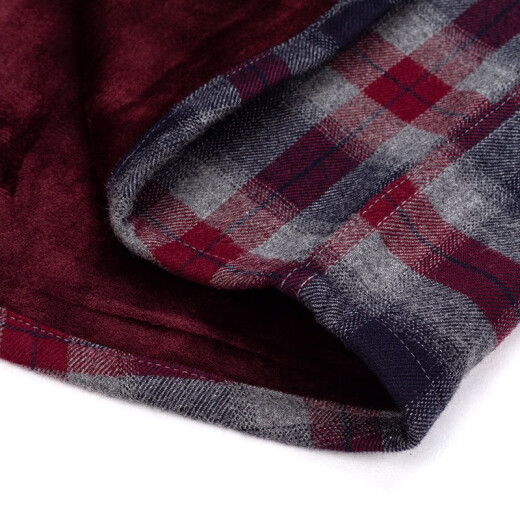 Woodpecker (TUCANO) Woodpecker Pure Cotton Plus Fleece Thickened Warm Shirt Men's Winter Business Casual Middle-aged Furniture Cotton Plaid Shirt 6627 38