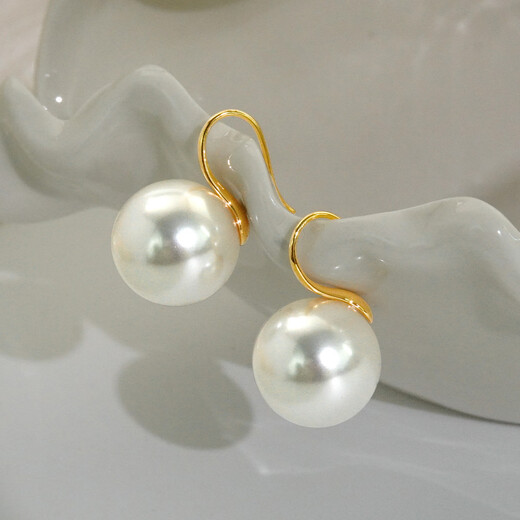 Yican Shijia Zhengyuan Imitation Pearl Earrings for Women, Simple and High-end Earrings 2025 New Hot Style and Versatile Earrings Zhengyuan Pearl Earrings-14mm
