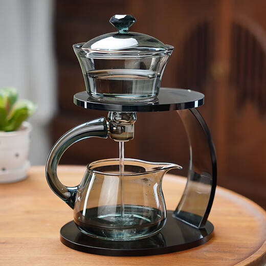 Quandu Automatic Tea Maker Glass Tea Set Lazy Automatic Magnetic Teapot Simple Kung Fu Tea Set