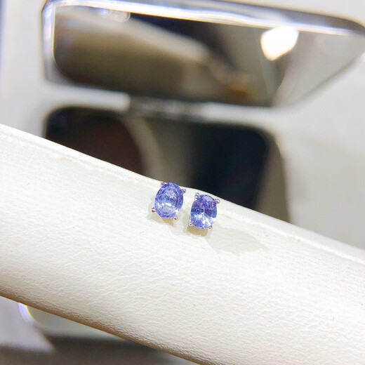 Puli natural tanzanite silver 18k gold earrings for women four-grab earrings crystal gem s925 sterling silver ear piercing earrings single main stone 3mm pair