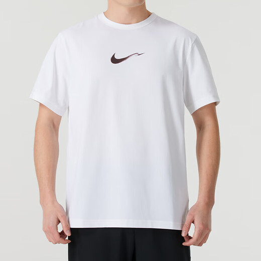 Traje deportivo de secado rápido de verano de Nike (Nike) para hombres, ropa casual de seda de seda de hielo moderna y de moda, camiseta de manga corta HV4882/blanca, Top S