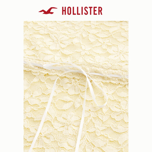 HOLLISTER25 summer Y2K sweet off-shoulder lace slim fit inner tube top women's clothing 339-5127 yellow L (165/100A)