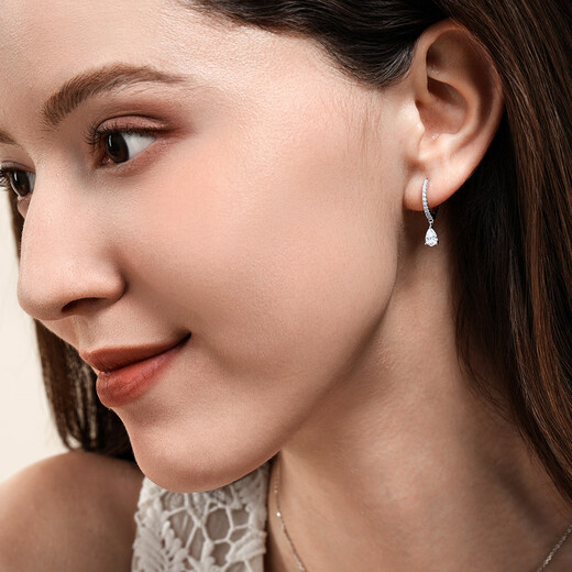 APM MONACO water drop earrings silver white earrings for women 925 sterling silver AE13757OX small and exquisite niche birthday gift