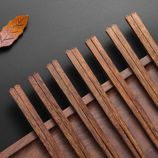 Baguettes chinoises en bois d'aile de poulet en bois d'amour millénaire, sans peinture, sans cire, anti-moisissure, vaisselle d'hôtel antidérapante, 10 paires kz0004