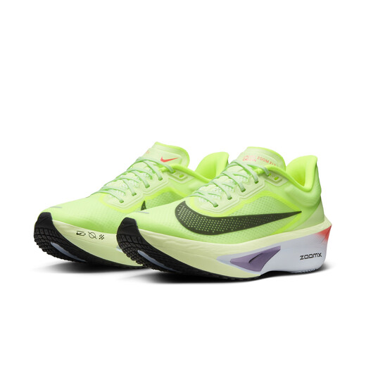 Nike (NIKE)ZOOM FLY 6 Women's Road Racing Professional Running Shoes Autumn Carbon Plate Lightweight FN8455 701 Slight Yellow Green/Gray Black/Fluorescent Yellow/Purple Blue 38