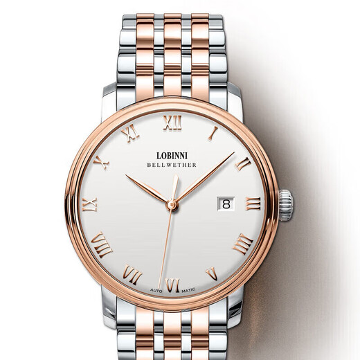 Lobinni Watch Herren Mechanical Watch Herren Uhr Vollautomatisch importierte Bewegung Ultradünn wasserdichte Schweizer Stil Top Ten Marken Herren Uhr 12033-Ghost in der Schale White Stahlgürtel Leder-Gurt Gravur