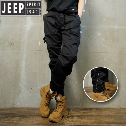 JEEP SPIRIT【直播同款】工装裤男女纯棉宽松休闲裤束脚春夏秋夏季运动长裤子 679灰色(夏款) 28 (建议95-110斤)