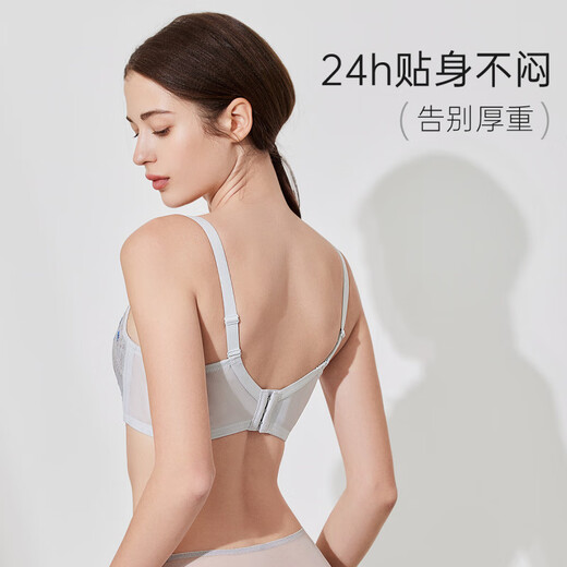 Odifen rabbit ears underwear for women with big breasts, sexy and breathable lace new Chinese style Chinese style bra without steel rings Black 75B 34B_=
