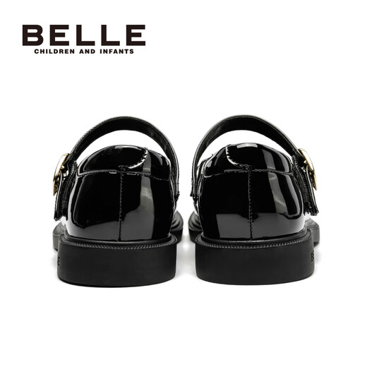 Belle Children's Shoes 25 Spring and Autumn Children's Leather Shoes Girls Performance Shoes Back to School Student Shoes Black Size 34