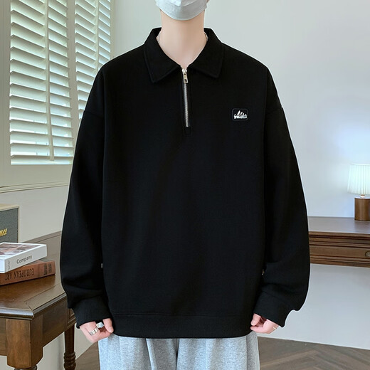 Hualin Fashion New Revers Sweatshirt Herren-Langsalz Trendy Shirt Lose Hong Kong Style T-Shirt Spring und Herbst 9926 Green XL 115-130jin [Jin entspricht 0,5 kg]