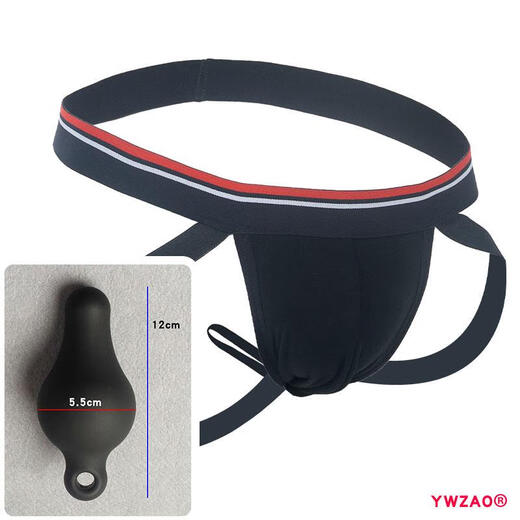 
Xin Youjie Sexy Men's Thong Black Combination N16 Legs Temptation Anal Plug Underwear T-Pants SS Fingertips (Silicon) Size 28-32