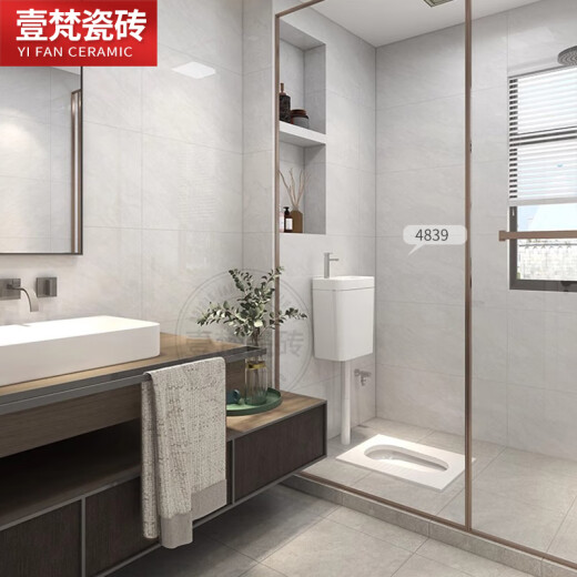 奶油白广东通体大理石卫生间瓷砖400x800墙砖亮光内墙厨房厕所 4840 400x800mm