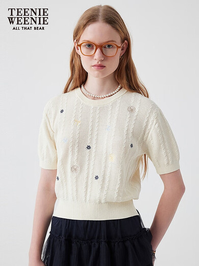 Teenie Weenie Bear Damenpullover 2025 Sommer neu frisch einfache lässige Stickerei