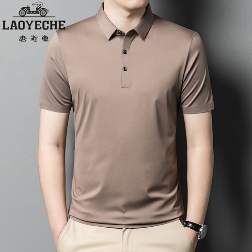 
Genuine classic car men's short-sleeved T-shirt for men 2024 summer new mulberry silk high-end brand half-sleeved top for men 9859 light blue 15XL 165/84a