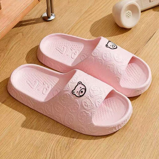 Zapatillas de oso de suela gruesa Eva Simples y frescos Macaron Macaron hombres y mujeres zapatillas para hombres y mujeres zapatillas de color rosa 38-39 [sugerido tomar un tamaño grande 1-2]