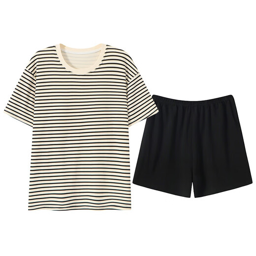 [纯棉]睡衣女夏季套头短袖短裤休闲款家居服套装可外穿女cker CKE-W6175A L