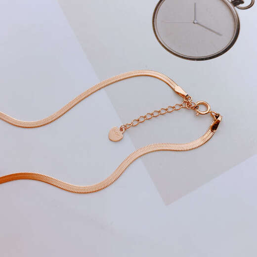 Youshu 14k rose gold anklet fashionable light luxury Korean au585 non-fading non-allergenic foot jewelry Ruijin color