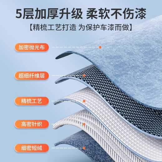 Xijie car wash towel 30*40cm*3 pieces special suede rag for car cleaning, no lint, double-sided absorbent and traceless