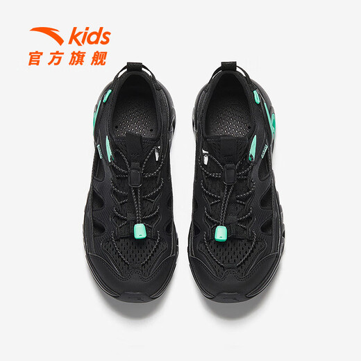 ANTA Children's Sandals Men's Big Children's Shoes 2025 Summer New Kawagoe Outdoor River Tracing Shoes Soft Elastic Breathable Beach Shoes Black-2 40