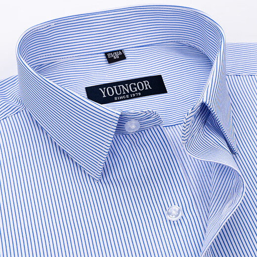 Bürgermeister Männer Yageol Kurzarm Shirt Herren 2025 Neue Casual High-End-Eisen-freie Baumwollstreifen lässige weiße Auskleidung DX6623 38