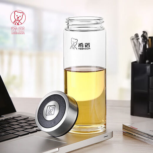 Einschichtglas Tasse Tee Tasse Wasser Tasse Kristall verdickte XN-6015 6016 6017 mit Anti-Counterfiting-Code mit Teefilter 6196 natürliche Farbe 530m mit Pu-Set
