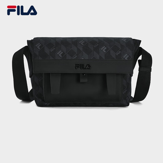 Fila Fila Boy Bag [Black Warrior] Crossbody Bag Presbyopia Leicht wasserresistente Umhängetasche 2025 Retro alter Blumenumhängetasche, Schwarz - Bk XS