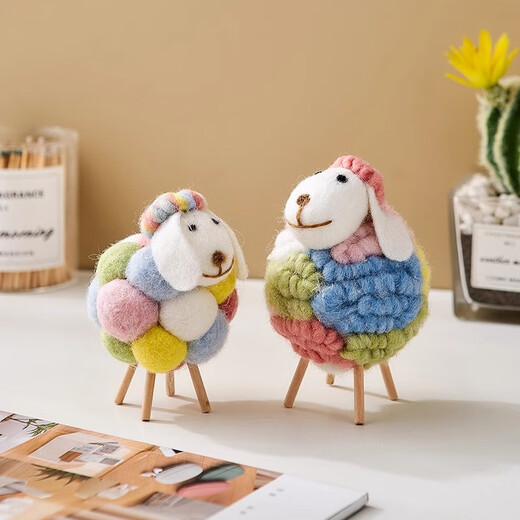 
Yunya Creative Nordic Sheep Healing Small Ornaments Living Room Home Decoration Room Desktop TV Cabinet Children's Room Furniture Color Group-Medium