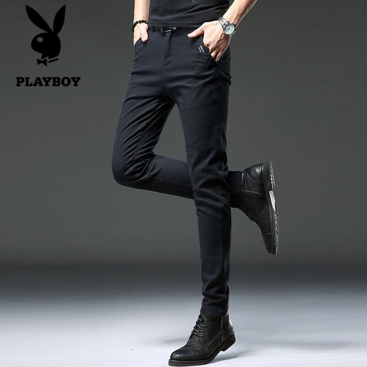 花花公子;PLAYBOY高端牛仔裤男士夏季2025新款潮流时尚休闲弹力修身小脚休闲裤 【品质好货】HO653灰色 30 码（腰围2尺3）